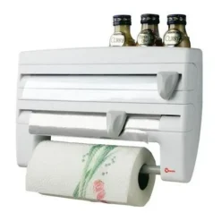 Distributeur De Papier Absorbant, Porte-rouleaux Mural De Cuisine - Avec 2 Lames De Découpe - Support Papier Aluminium, Papier Cuisson ROLL'N ROLL