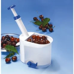 Dénoyauteur à Cerises, Blanc/ Bleu Westfalia