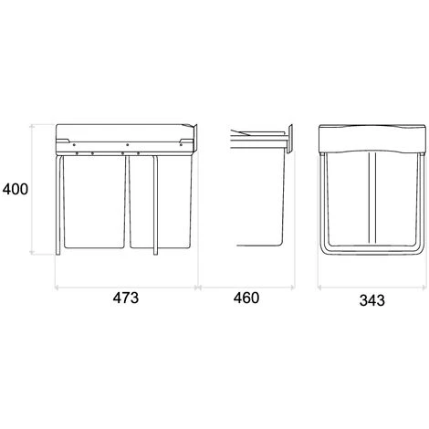 Poubelle De Cuisine Coulissante - 2 Bacs - 42 L - Amortisseur : Sans - Contenance : 42 L - Décor : Gris - Hauteur : 400 Mm - Largeur : 343 Mm - Matériau : Métal / PP - Nombre De Seaux : 2 - Pour Caiss 3 Poubelle De Cuisine Coulissante - 2 Bacs - 42 L - Amortisseur : Sans - Contenance : 42 L - Décor : Gris - Hauteur : 400 Mm - Largeur : 343 Mm - Matériau : Métal / PP - Nombre De Seaux : 2 - Pour Caiss – Image 3