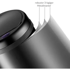 Poubelle Automatique En Acier Inoxydable 30/40/56 Litres Poubelle De Cuisine Ronde Avec Support De Sac Capteur De Mouvement Argent - 30 L -Promos Gout Cuisine Boutique 18475527 3