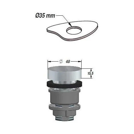 Tirette Laiton Chromé, Avec Câble Pour Bonde Rotologic1 Lira 2 Tirette Laiton Chromé, Avec Câble Pour Bonde Rotologic1 Lira – Image 2