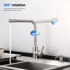 Robinet De Cuisine En Acier Inoxydable Mitigeur Pour Évier De Cuisine Avec Bec Rotatif à 360 ° Robinet Mitigeur Cuisine Chaud Et Froid 8 Robinet De Cuisine En Acier Inoxydable Mitigeur Pour Évier De Cuisine Avec Bec Rotatif à 360 ° Robinet Mitigeur Cuisine Chaud Et Froid -Promos Gout Cuisine Boutique 18633093 4