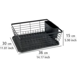 WENKO Égouttoir Vaisselle Noir Drip, Egouttoir Vaisselle Cuisine Noir, Plateau Amovible, Métal - Plastique, 36x15x30,3 Cm, Noir 9 WENKO Égouttoir Vaisselle Noir Drip, Egouttoir Vaisselle Cuisine Noir, Plateau Amovible, Métal - Plastique, 36x15x30,3 Cm, Noir -Promos Gout Cuisine Boutique 18940750 5