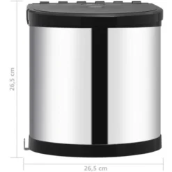 Poubelle Intégrée De Cuisine Acier Inoxydable 8 L VidaXL -Promos Gout Cuisine Boutique 19230608 3