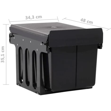 Poubelle Amovible De Cuisine Fermeture En Douceur 48 L VidaXL 3 Poubelle Amovible De Cuisine Fermeture En Douceur 48 L VidaXL – Image 3