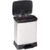 CURVER Poubelle De Tri à Pédale, 2 Compartiments, 10L + 18L - Pour Cuisine, Buanderie, Garage, Aspect Métal, PP 80% Recyclé