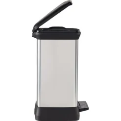 CURVER Poubelle De Tri à Pédale, 2 Compartiments, 10L + 18L - Pour Cuisine, Buanderie, Garage, Aspect Métal, PP 80% Recyclé 6 CURVER Poubelle De Tri à Pédale, 2 Compartiments, 10L + 18L - Pour Cuisine, Buanderie, Garage, Aspect Métal, PP 80% Recyclé -Promos Gout Cuisine Boutique 19322929 3