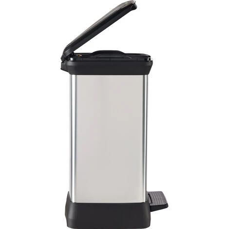 CURVER Poubelle De Tri à Pédale, 2 Compartiments, 10L + 18L - Pour Cuisine, Buanderie, Garage, Aspect Métal, PP 80% Recyclé 3 CURVER Poubelle De Tri à Pédale, 2 Compartiments, 10L + 18L - Pour Cuisine, Buanderie, Garage, Aspect Métal, PP 80% Recyclé – Image 3