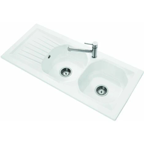 Villeroy & Boch Evier 2 Bacs à Encastrer VILLEROY ET BOCH Nestor Plus (1130 X 510 Mm) Avec égouttoir - Céramique - Blanc 1 Villeroy & Boch Evier 2 Bacs à Encastrer VILLEROY ET BOCH Nestor Plus (1130 X 510 Mm) Avec égouttoir - Céramique - Blanc
