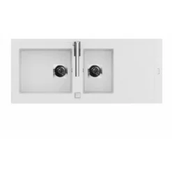 CAREA - Évier à Encastrer ARCOS 2 Bacs - Blanc
