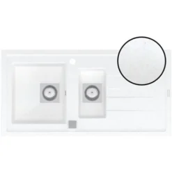 CAREA - Évier à Encastrer ARCOS 1,5 Bac - Blanc -Promos Gout Cuisine Boutique 22780978 3