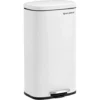 Songmics Poubelle De Cuisine, Poubelle à Pédale De 30L, Seau Interne En Plastique, Couvercle à Charnière, Fermeture Souple, Anti-odeur Et Hygiénique, Blanc LTB03WT