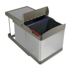 Poubelle Extractible Automatique INOX 2x14L. - Talla