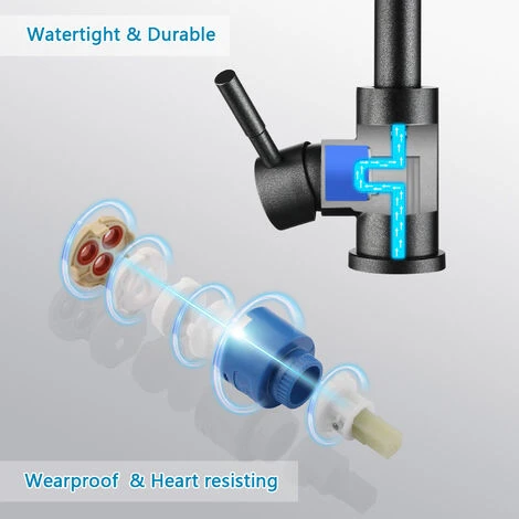 CECIPA Robinet De Cuisine Nacrée Noire Mitigeur D'evier Pivotant 360° Flexible Robinetterie De Cuisine En 304 Acier Inox Peinture Cuisson Résistant à La Corrosion 5 CECIPA Robinet De Cuisine Nacrée Noire Mitigeur D'evier Pivotant 360° Flexible Robinetterie De Cuisine En 304 Acier Inox Peinture Cuisson Résistant à La Corrosion – Image 5