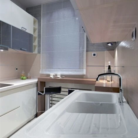 Evier Céramique Blanc EWI IRÈNE à Poser 2 Bacs 1 égouttoir 2 Evier Céramique Blanc EWI IRÈNE à Poser 2 Bacs 1 égouttoir – Image 2