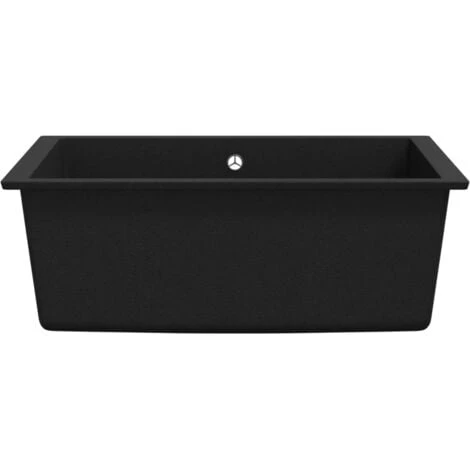 Évier De Cuisine Avec Trou De Trop-plein Noir Granit VidaXL 4 Évier De Cuisine Avec Trou De Trop-plein Noir Granit VidaXL – Image 4