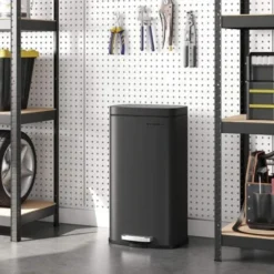 Songmics Poubelle De Cuisine, Poubelle à Pédale De 30L, Seau Interne En Plastique, Couvercle à Charnière, Fermeture Souple, Anti-odeur Et Hygiénique, Noir LTB03BK -Promos Gout Cuisine Boutique 26039035 3