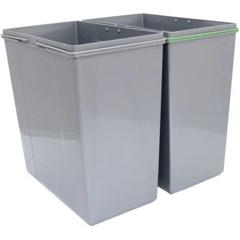 KuKoo - Poubelles Coulissantes Encastrables De 90L Pour Cuisine, Poubelles De Recyclage à Deux Bacs. 49,5cm(h) X 56,5cm(l) X 48,4cm(p) 3 KuKoo - Poubelles Coulissantes Encastrables De 90L Pour Cuisine, Poubelles De Recyclage à Deux Bacs. 49,5cm(h) X 56,5cm(l) X 48,4cm(p) – Image 3
