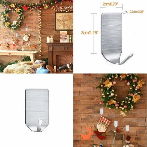 LITZEE Crochets Forts Crochet Mural Crochets Muraux En Acier Inoxydable Imperméable à L'eau Pour La Robe Robe Serviette Porte-clés Sacs De Noël Lumières-Accueil Cuisine Salle 8-Pack 2 LITZEE Crochets Forts Crochet Mural Crochets Muraux En Acier Inoxydable Imperméable à L'eau Pour La Robe Robe Serviette Porte-clés Sacs De Noël Lumières-Accueil Cuisine Salle 8-Pack – Image 2