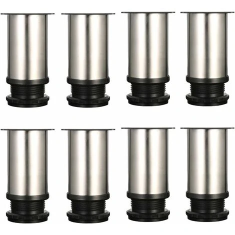 Lot De 8 Pieds De Meubles, Réglables Pied Pieds De Meubles - Chrome Métal - Hauteur Réglable (Total: 80-95mm) 1 Lot De 8 Pieds De Meubles, Réglables Pied Pieds De Meubles - Chrome Métal - Hauteur Réglable (Total: 80-95mm)