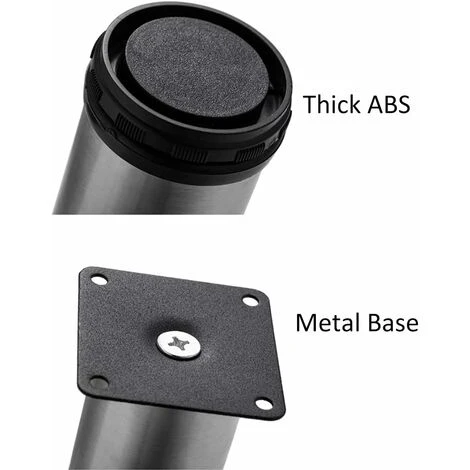 Lot De 8 Pieds De Meubles, Réglables Pied Pieds De Meubles - Chrome Métal - Hauteur Réglable (Total: 80-95mm) 3 Lot De 8 Pieds De Meubles, Réglables Pied Pieds De Meubles - Chrome Métal - Hauteur Réglable (Total: 80-95mm) – Image 3