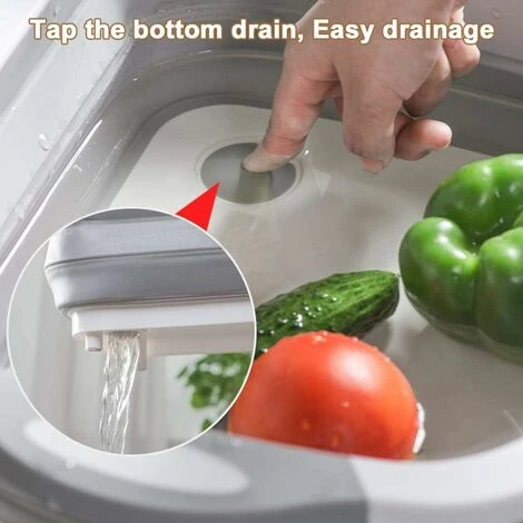 Planche à Découper 3-en-1 évier Pliable Bol Pliable Panier De Rangement Panier De Camping Portable Cuisine Planche égouttoir Bol évier Multifonction Dans La Cuisine Du Camping-car 4 Planche à Découper 3-en-1 évier Pliable Bol Pliable Panier De Rangement Panier De Camping Portable Cuisine Planche égouttoir Bol évier Multifonction Dans La Cuisine Du Camping-car – Image 4