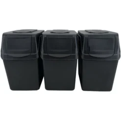 Prosperplast Set 3 Poubelles De Recyclage Avec Capacité De 60 Litres En Anthracite 39x23x33 Cm -Promos Gout Cuisine Boutique 27610087 3