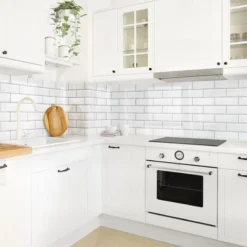 Crédence Adhésive - White Ceramic Tiles Dimension HxL: 50cm X 50cm Matériel: Smart 8 Crédence Adhésive - White Ceramic Tiles Dimension HxL: 50cm X 50cm Matériel: Smart -Promos Gout Cuisine Boutique 28135186 4