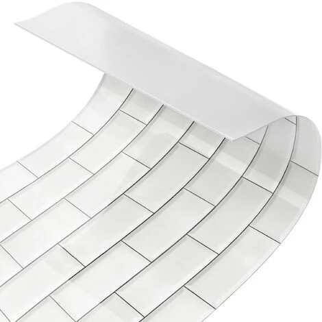 Crédence Adhésive - White Ceramic Tiles Dimension HxL: 50cm X 50cm Matériel: Smart 5 Crédence Adhésive - White Ceramic Tiles Dimension HxL: 50cm X 50cm Matériel: Smart – Image 5