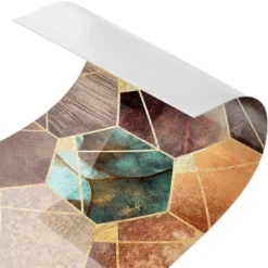 Crédence Adhésive - Turquoise Geometry Golden Art Deco Dimension HxL: 40cm X 140cm Matériel: Smart -Promos Gout Cuisine Boutique 28154654 5