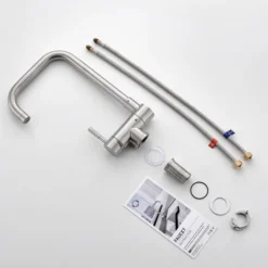 CECIPA Robinet De Cuisine Rabattable 2 Jets Aux Choix, Mitigeur Evier Repliable En Acier Inoxydable Devant Fenêtre, Robinet Évier Pivotant à 360º Brossé Anti-empreinte -Promos Gout Cuisine Boutique 28287976 4