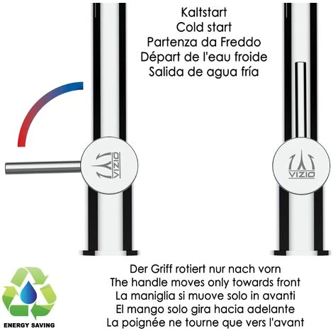 Robinet De Cuisine Mitigeur 3 Voies Chrome Bec Noir Orientable Et Douchette 2 Jets Detachable BOD VIZIO 3 Robinet De Cuisine Mitigeur 3 Voies Chrome Bec Noir Orientable Et Douchette 2 Jets Detachable BOD VIZIO – Image 3