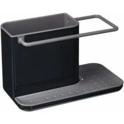 Caddy - Rangement Evier, Support Pour Éponge, Grattoir, Brosse, Liquide Vaisselle, Lavette, Petit Modèle - Gris Foncé
