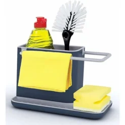 Caddy - Rangement Evier, Support Pour Éponge, Grattoir, Brosse, Liquide Vaisselle, Lavette, Petit Modèle - Gris Foncé -Promos Gout Cuisine Boutique 28491883 3