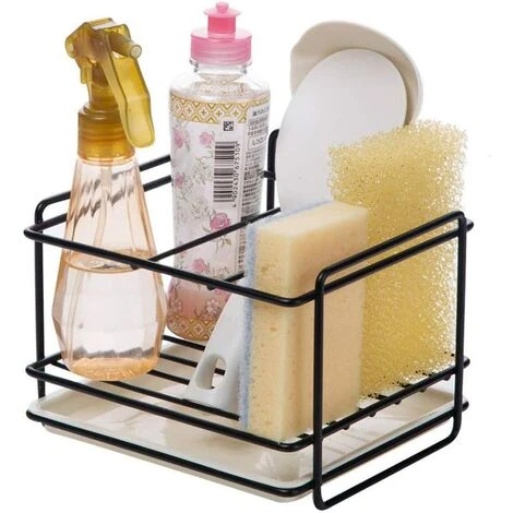 Porte éponges Cuisine Rangement D'évier Support D'éponge En Le Fer Panier Porte-ustensiles Chiffon De Nettoyage Et Pinceaux Support Pour Liquide Vaisselle Range-savon 2 Porte éponges Cuisine Rangement D'évier Support D'éponge En Le Fer Panier Porte-ustensiles Chiffon De Nettoyage Et Pinceaux Support Pour Liquide Vaisselle Range-savon – Image 2