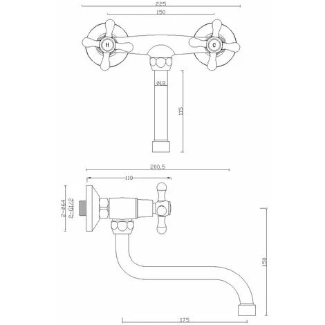 Elegant 's' Type Laiton Antique Salle De Bain Robinet Robinet De Cuisine Anciennes Têtes Rétro 2 Elegant 's' Type Laiton Antique Salle De Bain Robinet Robinet De Cuisine Anciennes Têtes Rétro – Image 2