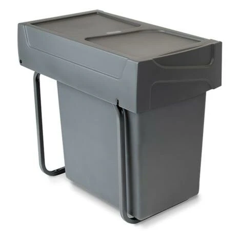 Emuca Poubelle De Recyclage De 20L Recycle Pour La Cuisine, Fixation Inférieure Et Extraction Manuel., Plastique Gris Antracite, 1 Ut. - Talla 2 Emuca Poubelle De Recyclage De 20L Recycle Pour La Cuisine, Fixation Inférieure Et Extraction Manuel., Plastique Gris Antracite, 1 Ut. - Talla – Image 2