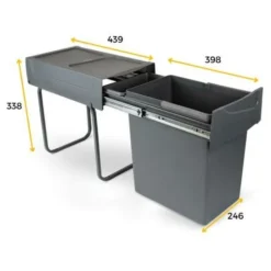 Emuca Poubelle De Recyclage De 20L Recycle Pour La Cuisine, Fixation Inférieure Et Extraction Manuel., Plastique Gris Antracite, 1 Ut. - Talla 9 Emuca Poubelle De Recyclage De 20L Recycle Pour La Cuisine, Fixation Inférieure Et Extraction Manuel., Plastique Gris Antracite, 1 Ut. - Talla -Promos Gout Cuisine Boutique 29407262 5