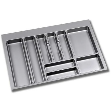 Emuca Range-couverts Pour Tiroirs De Cuisine, Module 800 Mm, Plastique, Gris - Talla 1 Emuca Range-couverts Pour Tiroirs De Cuisine, Module 800 Mm, Plastique, Gris - Talla