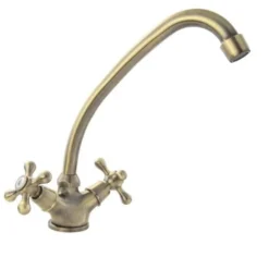 ROUSSEAU Robinet Mélangeur De Cuisine Beverly - Sans Douchette - Bronze Vieilli