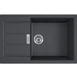Franke SIRIUS - 2.0 S2D 611-78 Tectonite® Evier à Encastrer Avec Bac XL Noir