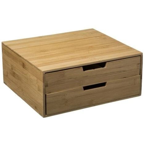 Porte Capsules 2 Tiroirs Bambou 1 Porte Capsules 2 Tiroirs Bambou