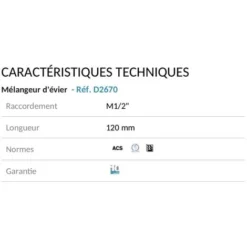 Mélangeur D'évier Delabie MM1/2 Entraxe 110 Mm L.120 Laiton Chromé Tête à Clapet Long-Life Bec Orientable Garantie 10 Ans -Promos Gout Cuisine Boutique 30568231 3