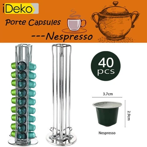 IDeko® Porte Capsules Distributeur Supports Dosettes Rotatif Pour Capsules Nespresso 40 1 IDeko® Porte Capsules Distributeur Supports Dosettes Rotatif Pour Capsules Nespresso 40