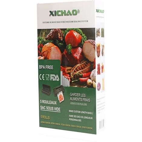 5 Rouleaux Sac Sous Vide Gaufré 12/15/17/20/22500CM Stockage Alimentaire 2 5 Rouleaux Sac Sous Vide Gaufré 12/15/17/20/22500CM Stockage Alimentaire – Image 2