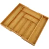 Range-Couverts Organiseur De Tiroir De Cuisine En Bambou 43-50*45*5cm Extensible