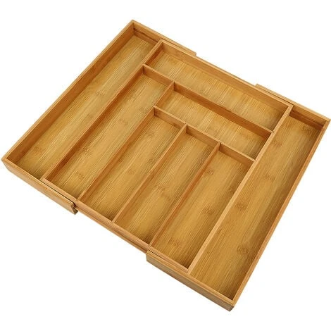 Range-Couverts Organiseur De Tiroir De Cuisine En Bambou 43-50*45*5cm Extensible 1 Range-Couverts Organiseur De Tiroir De Cuisine En Bambou 43-50*45*5cm Extensible