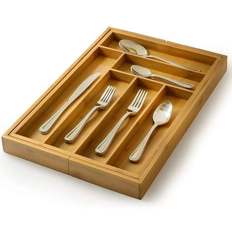Range-Couverts Organiseur De Tiroir De Cuisine En Bambou 43-50*45*5cm Extensible 3 Range-Couverts Organiseur De Tiroir De Cuisine En Bambou 43-50*45*5cm Extensible – Image 3