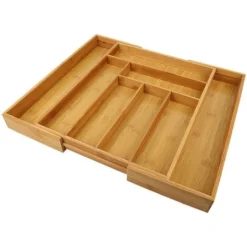 Range Couverts - Range Tiroir Bambou Extensible à 6-8 Compartiments - 43-50*45*5cm
