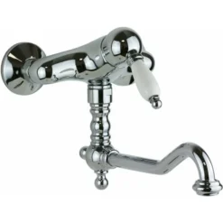 Mélangeur D'évier Mural En Chrome Avec Bec Long Gattoni Orta Old 2762/27C0.OLD Chromé